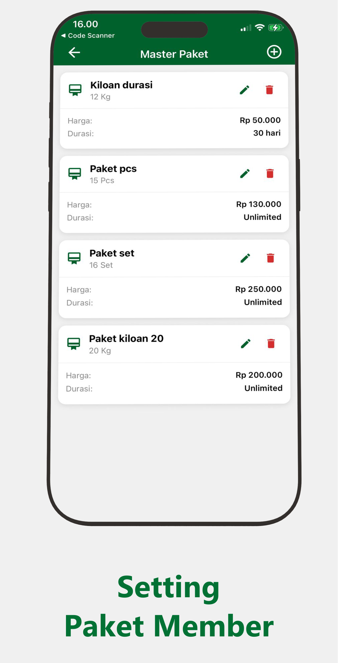 Setting Paket Member