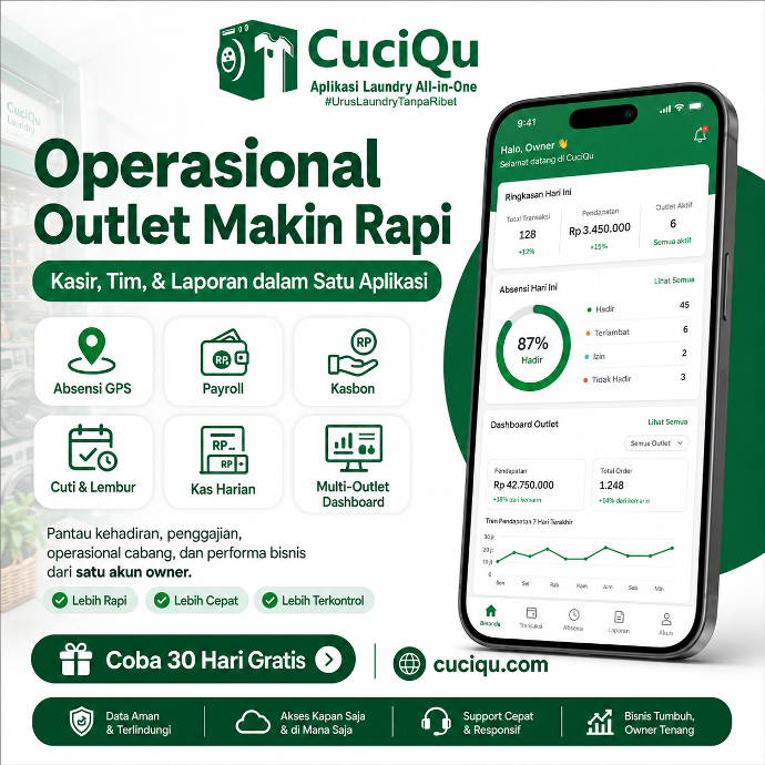 Tutorial Kas Harian sampai Setor Bank CuciQu Pro