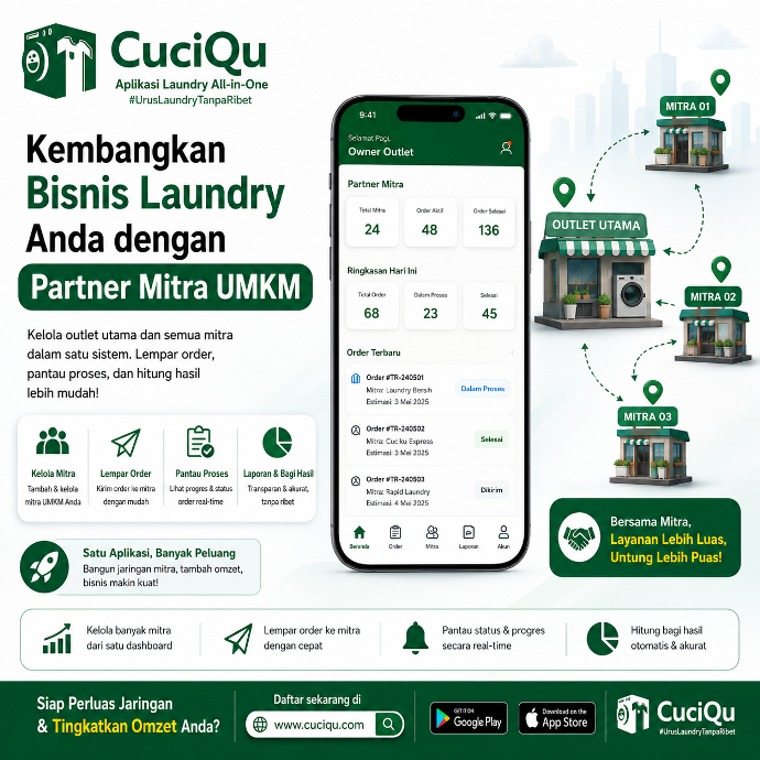 Kembangkan bisnis laundry dengan partner mitra UMKM